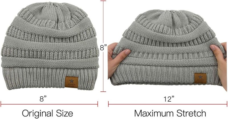 Durio Womens Knit Beanie Winter Thick Solid Fleece Lined Beanie Hats for Women Men Unisex Warm Skiing Beanies - Image 3